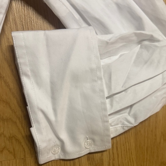 Zara NWT NEW size XS x-small White Cropped Shirt Elastic Hem dress blouse top - Picture 6 of 9